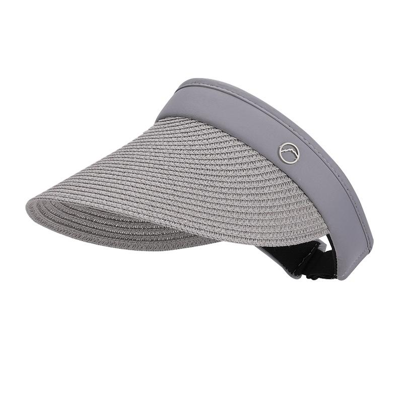 Летняя шляпа от солнца, солнцезащитная шляпа, крутая соломенная шляпа, детская уличная широкополая соломенная шляпа, универсальная модная шляпа-лента, шляпа с открытым верхом