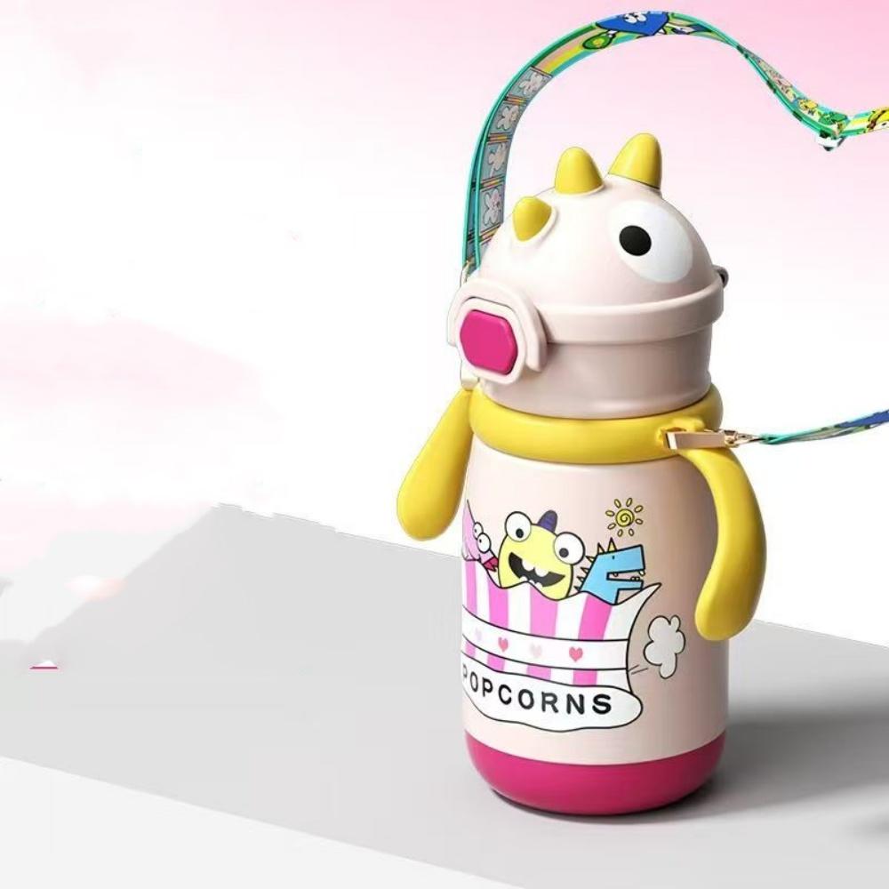 Мультяшная бутылка для воды с термоизоляцией «Динозавр» из нержавеющей стали 316, бутылка-термос для детей, для путешествий или в школу, сохраняет воду горячей/холодной