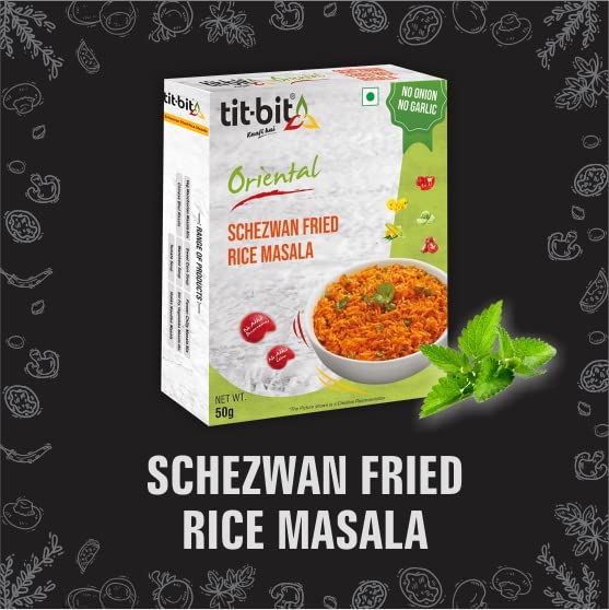 Tit-Bit Oriental - No Onion No Garlic Chinese Masala Easy to Cook & Ready to Eat Foods - Pack of 5