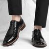 Fashionable Men Lace Up Breathable and Non Slip Oxford Shoes High-quality Men Comfortable Pointed Casual Business Leather Shoes