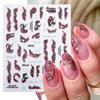 1 шт. Черно-белые Лазерные Наклейки-Бабочки для Ногтей Декор для Маникюра Абстрактные Линии Бронзирующие Цветы Наклейки для Ногтей