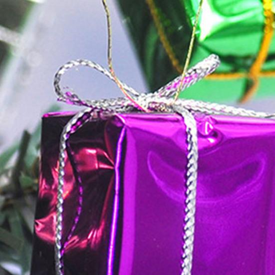 12 шт. Рождественские блестящие мини-коробочки, елочные украшения, миниатюрные подарочные коробки, подвесные украшения для Рождества, дня рождения, свадьбы, праздничных вечеринок