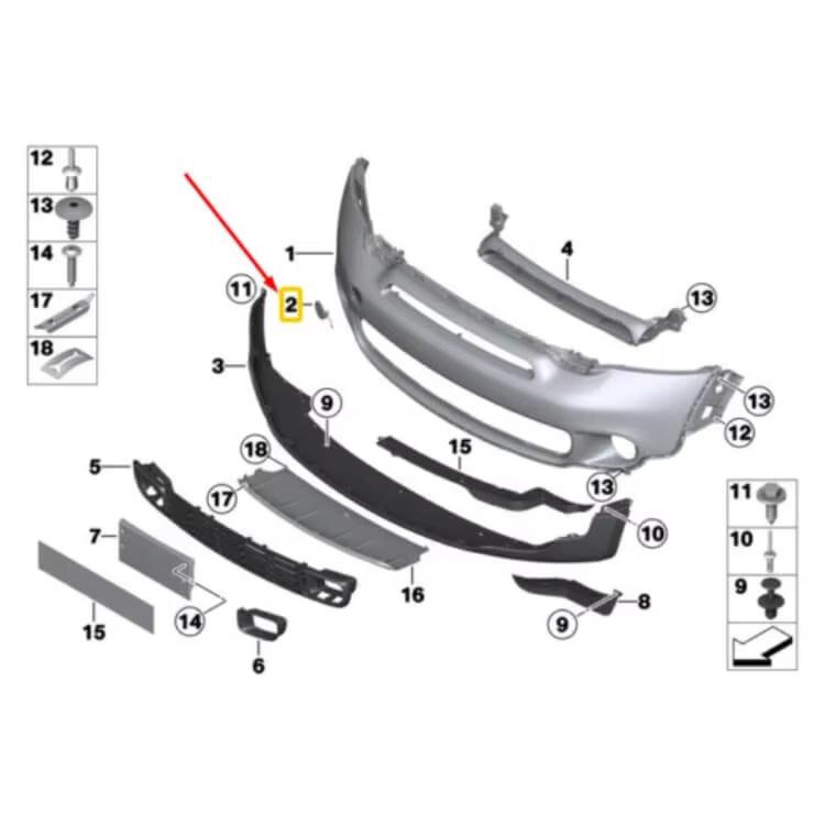 BMW MINI R60 Front Bumper Tow Hook Cover 51119806062
