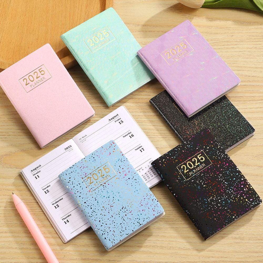 Mini 2025 Agenda Book Laser Daily Weekly Monthly Planner Notebook School Office