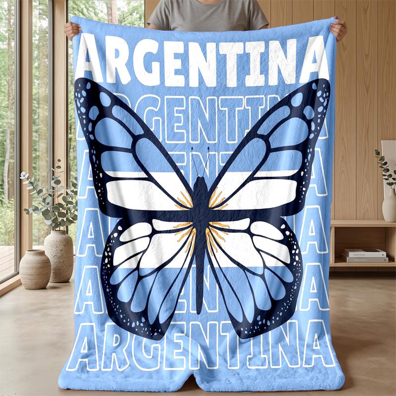 Argentina national football team Theme blanket Soft Flannel Blanket Plush Throw Blanket Cozy Sofa Bed Blanket for Home Decor