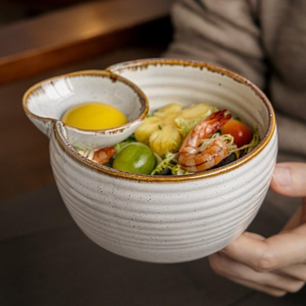 Japanese Style Divided Snack Bowl Vintage Salad Bowl Cooking Plate Serving Bowl Home Dining