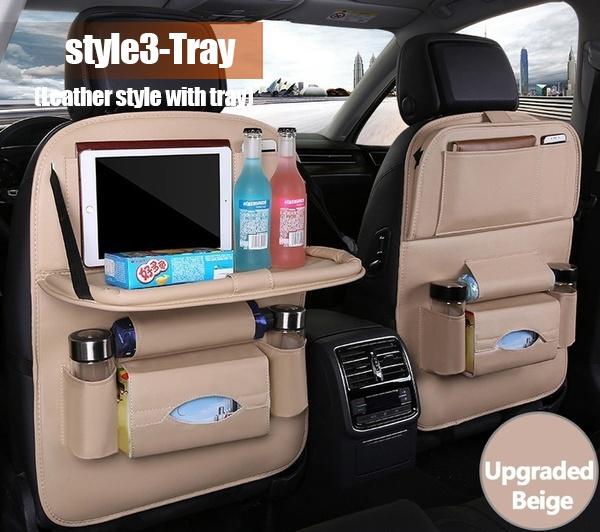 Подвесная сумка-органайзер на спинку автомобильного сиденья с несколькими карманами, универсальная сумка-держатель для хранения из искусственной кожи, складная полка