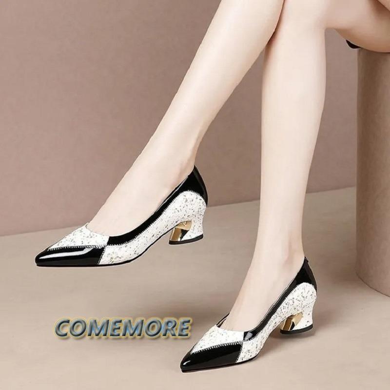 Женская мода классические высококачественные туфли-лодочки из искусственной кожи без застежек, повседневные милые удобные летние свадебные туфли, классические сандалии 2024