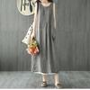 One Shoulder Mid Length Striped Dress Loose Sleeveless Summer Women's Clothing Dresses