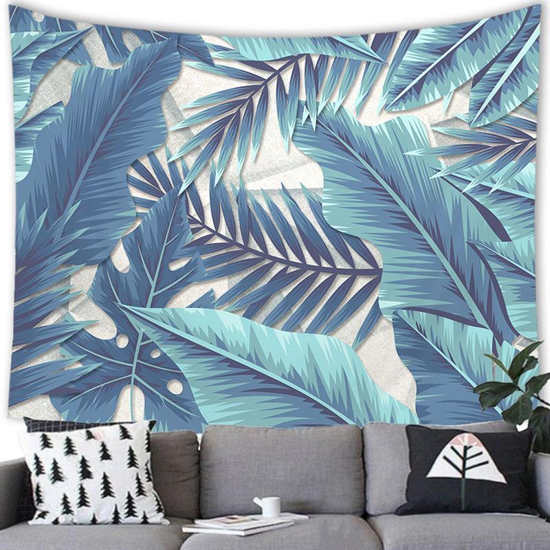 Тропическое растение, зеленый лист, гобелен, садовый фон, богемный большой тканевый настенный декор для дома, гостиной, комнаты