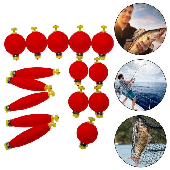 10/15Pcs EPS Fishing Float with Weights Long Casting Lightweight High Visibility Ball Bobber Float Saltwater Freshwater Fishing Accessories