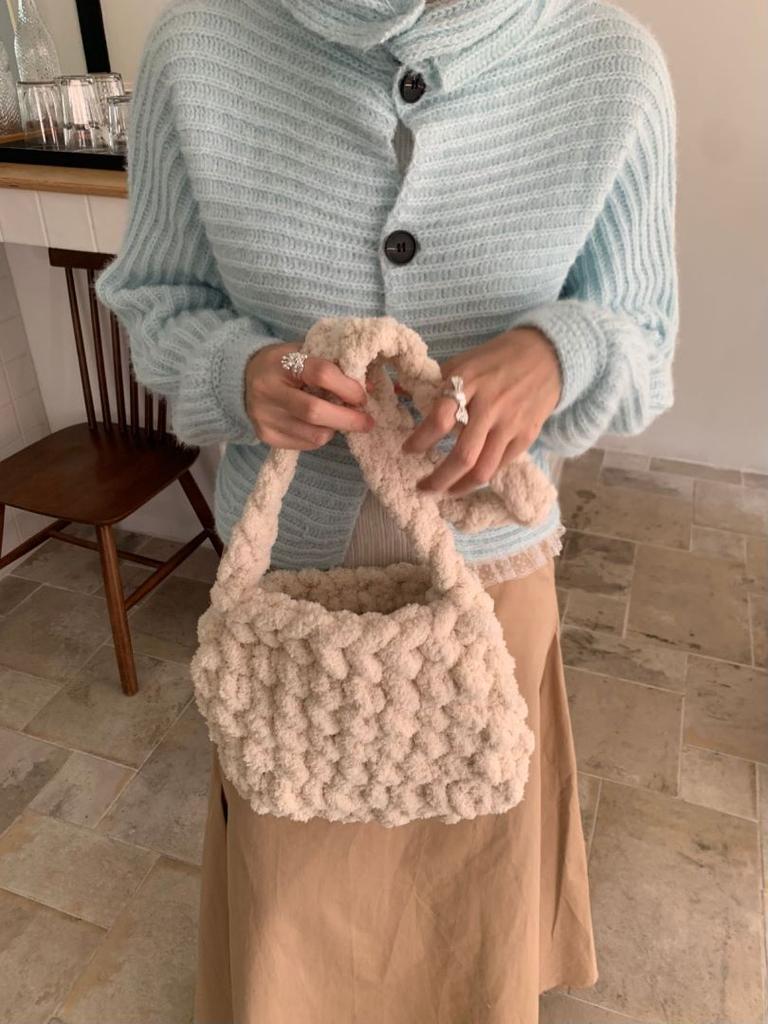 Новая сумка-облако из грубой шерсти Ice Bar, связанная крючком, ручная работа, готовая сумка, самодельная сумка-мессенджер