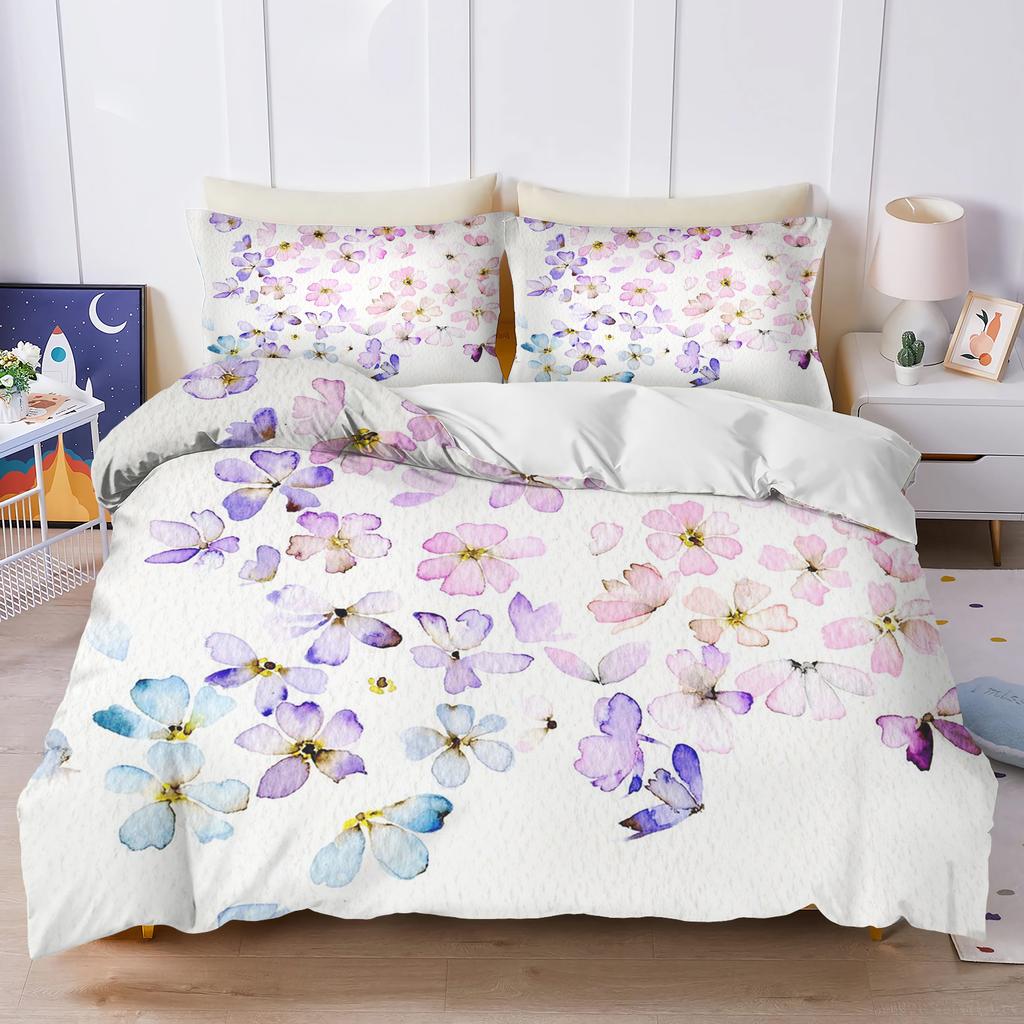 Plant Cute Flowers Duvet Cover Floral Home Pillowcase Set Adult Bedroom 203X228Cm Size Children Comforter Bedding