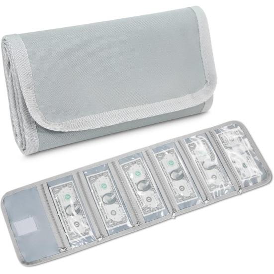 Складной кошелек с 6 карманами на молнии, водонепроницаемая портативная сумка для хранения денежных средств, билетов, денег для отпуска, сумка для покупок