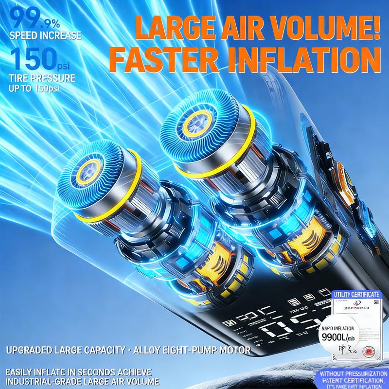 150psi Wireless Air Pump Portable Electric Tire Inflator Car Bicycle Motorcycle Air Compressor Injector Bike Ball Accessories