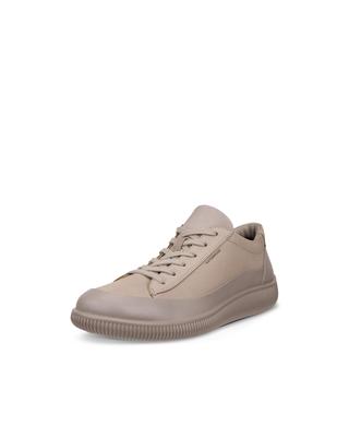 Женские водонепроницаемые туфли ECCO SOFT ZERO W из натуральной кожи на шнуровке, цвет Moon Rock/Moon Rock, размер 24,5 см, 3E