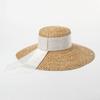 Women Summer Classical Wheat Straw Hat Big Wide Brim Sun Hats Elegant Vintage Handmade Beach Caps Vocation Chapeu Feminino