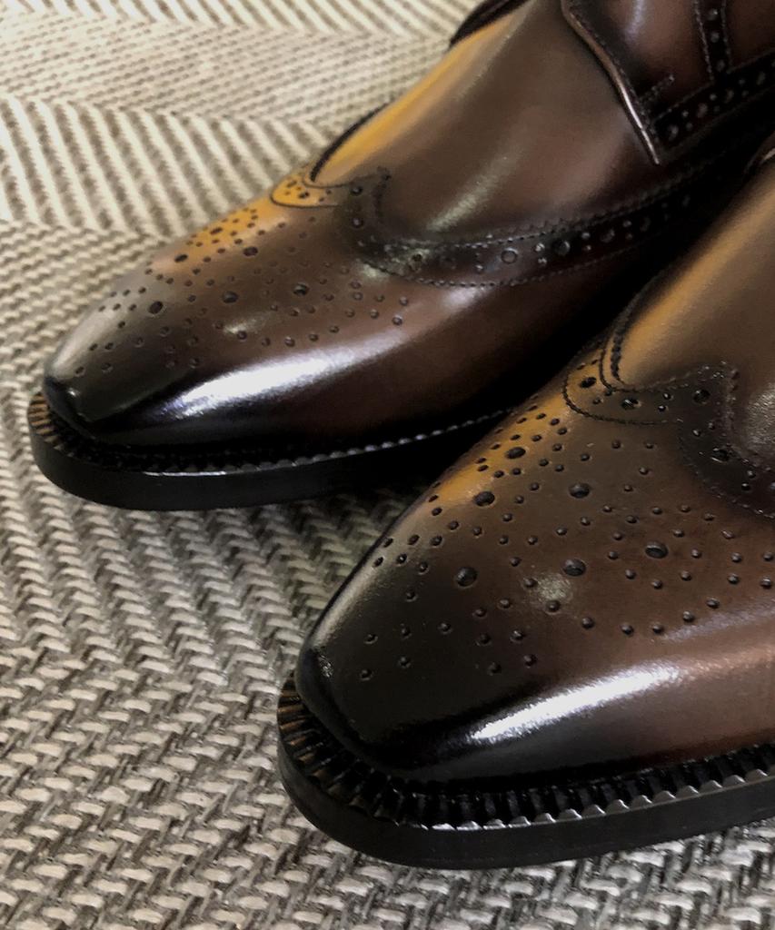 Joenshoe Dignity Wingtip Brogging Oxford Middle Brown
