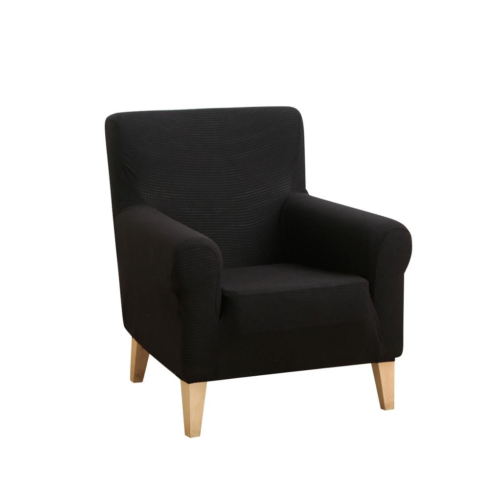 Однотонный чехол для кресла с подлокотниками, натяжной чехол для кресла с деревянными подлокотниками, водонепроницаемый чехол для мебели, эластичный спандекс, современный декор для дома