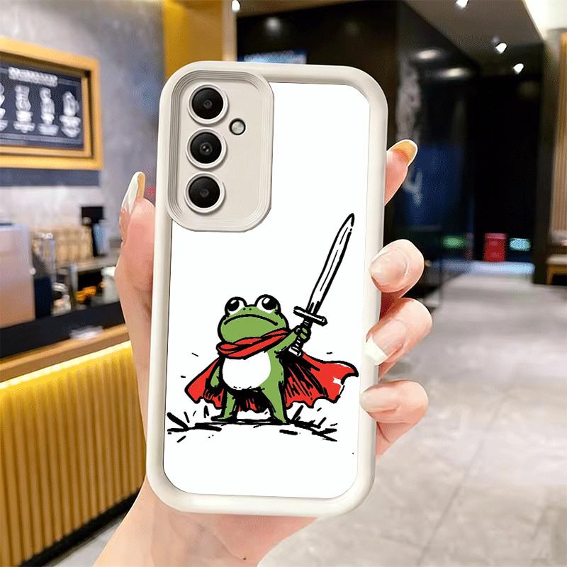 Чехол для телефона Samsung Galaxy A17 A16 A15 A14 A13 Милый мультяшный лягушонок A56 A36 A26 A55 A35 A25 A54 A34 A24 A53 A33 A23 A07 A06