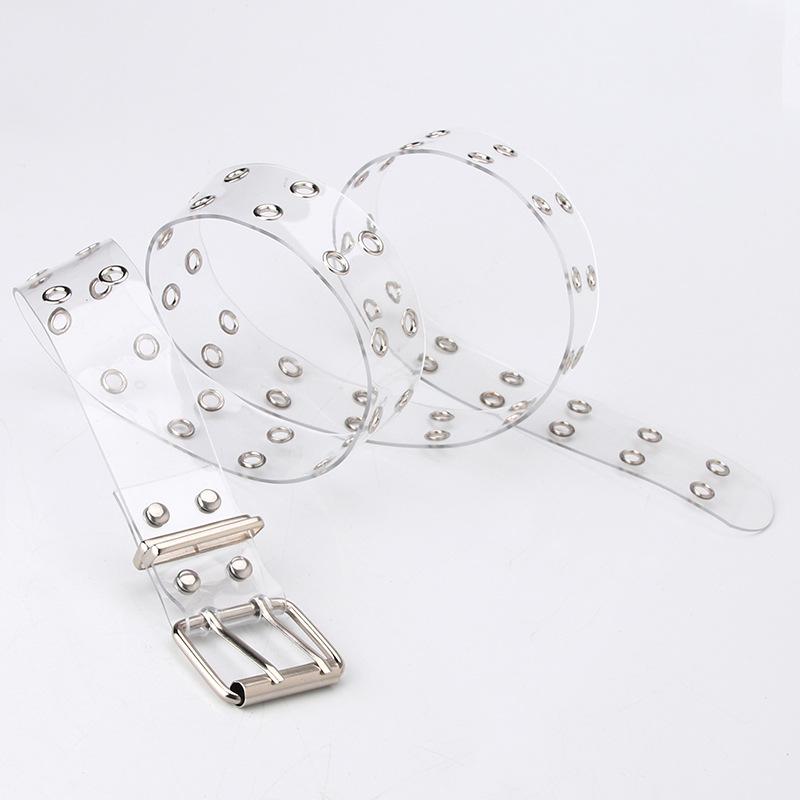 Fashion Transparent Belt Belt Punk Style Double Exhaust Eye Women'S Belt Jeans Belt