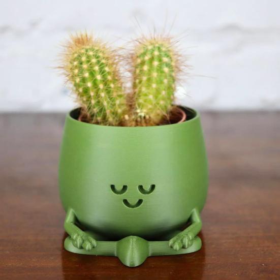 Счастливое лицо, горшок для цветов из смолы, гитара, приятель, сидящая мультяшная фигурка, суккулентный горшок для рабочего стола, кактусы, комнатные растения
