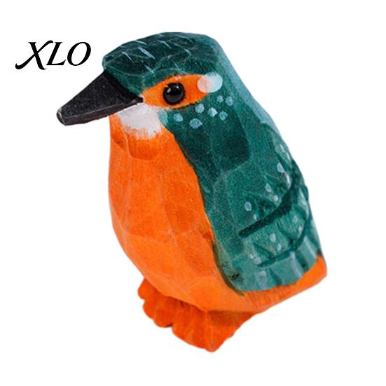 Artistic Niche Home Accents Hand Carved Basswood Bird Ornament, Cute Wooden Animal Figures, Handcrafted Toys for Children Compact Size Statues Desktop