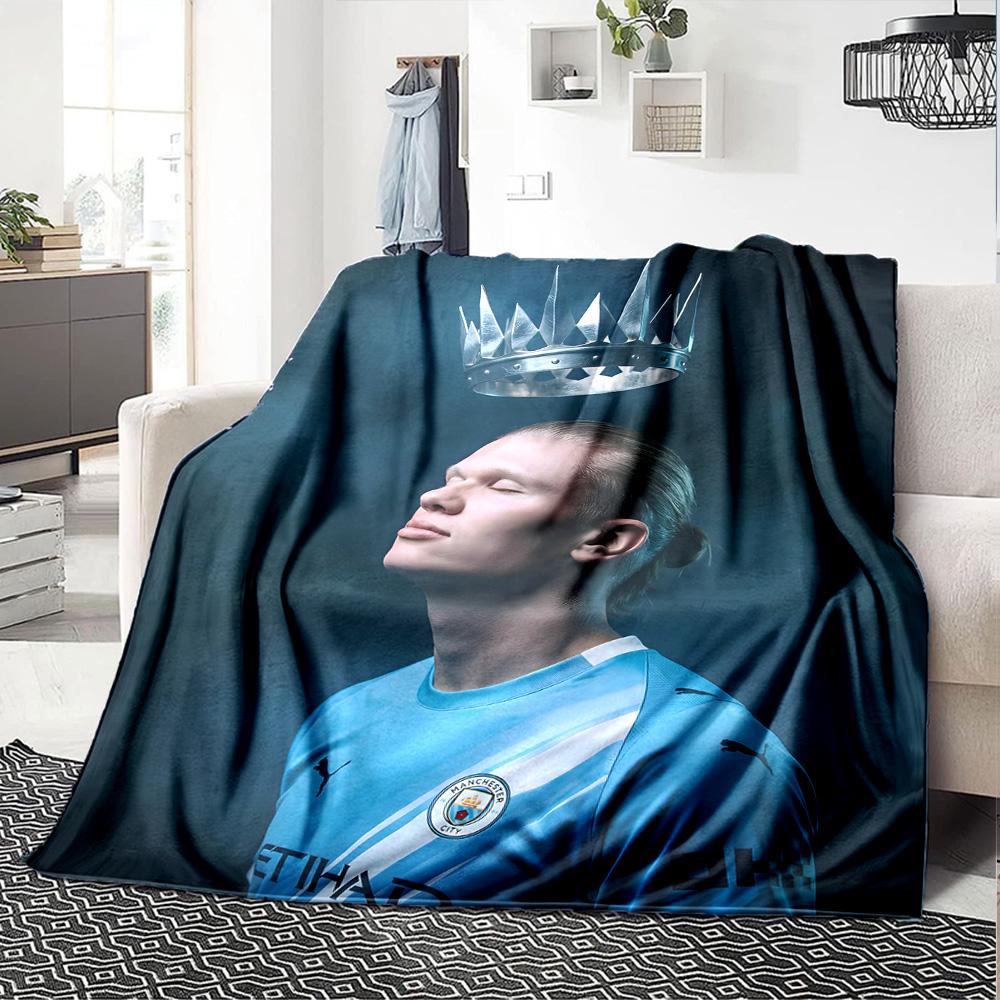 Man City's Haaland Celebration Blanket Warmthful Decor Great for Bed Chair Office for All Seasons Digital Print Birthday Christmas Gift Blanket