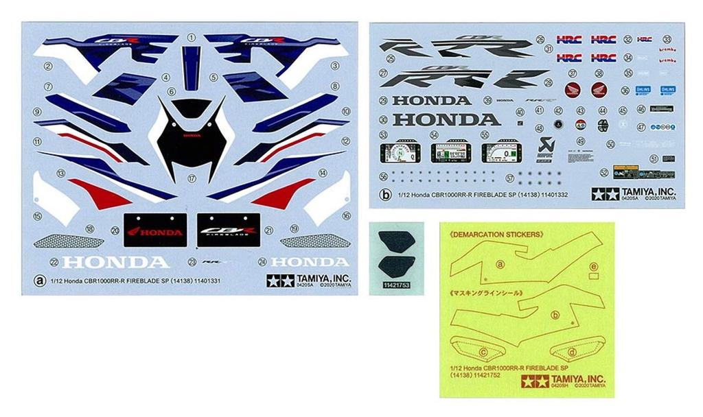 TAMIYA Motorcycle Series Honda CBR FIREBLADE SP Plastic Model 14138 1/12 No.138 1000RR-R