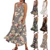 Women's Casual Comfortable Floral Print Sleeveless Cotton Pocket Dress