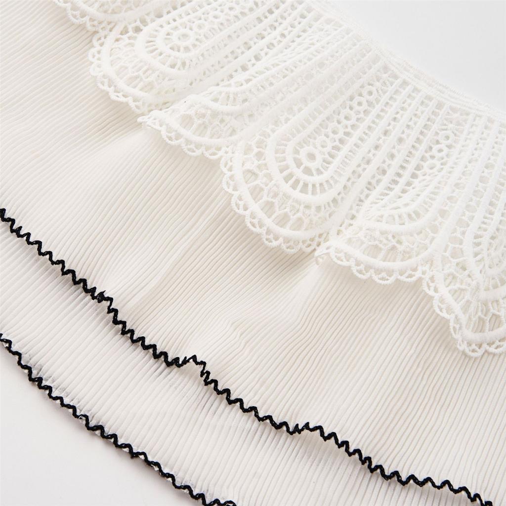 Fashion Lace Trim Shawl Hollowout Neck Scarf Breathable Poncho Lace Shawl Women Formal Party Collar Shawl Shoulder Wrap