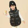 Winter Warm Girls Boys Cotton Lined Turtleneck Drawstring Zip Puff Vest Child Therme Waistcoat School Kids Outfit Tops 5-14Years