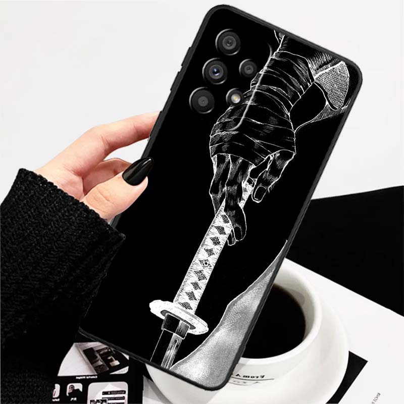 Мечник в древнем стиле Для Samsung A73 A72 A71 A55 A54 A53 A52 A51 A13 A22 A16 A15 A12 A14 A26 A07 5G Черный Чехол для Телефона