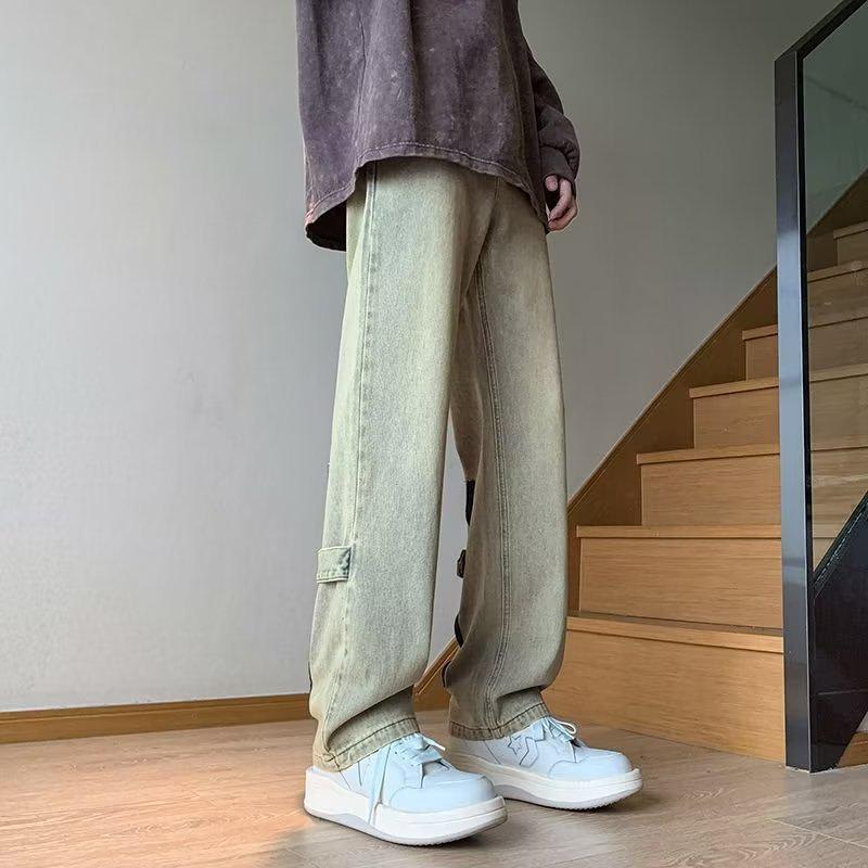Men's Harajuku Washed Retro Straight Denim Jeans