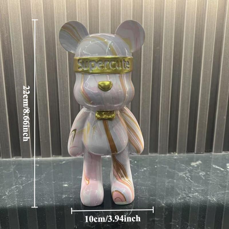 Смола Красочная Статуэтка Медведя Граффити Урбан Стрит-Арт Декор Красочная Фигурка с Аэрозольной Краской Крутой Декор для Полки для Украшения Комнаты