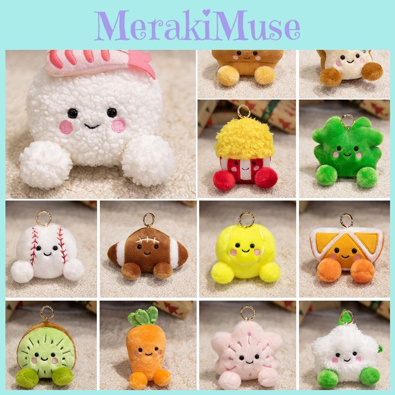 Kids Orange Bread Carrot Fruit Plush Keychain With Portable Size Decoration