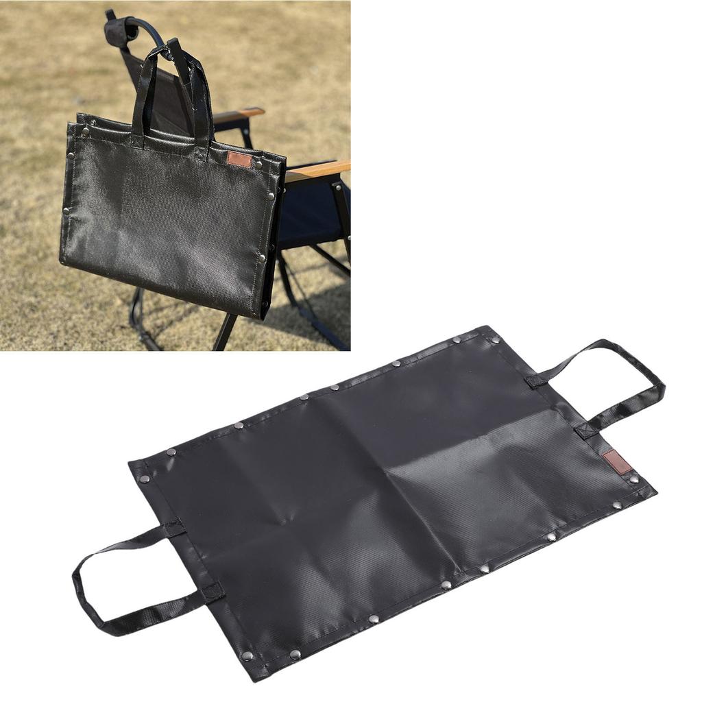Flame Retardant Grill Pad, Fiberglass Silicone Under Grill Mat with Handle, Hter   Holder Bag for Outdoor Events