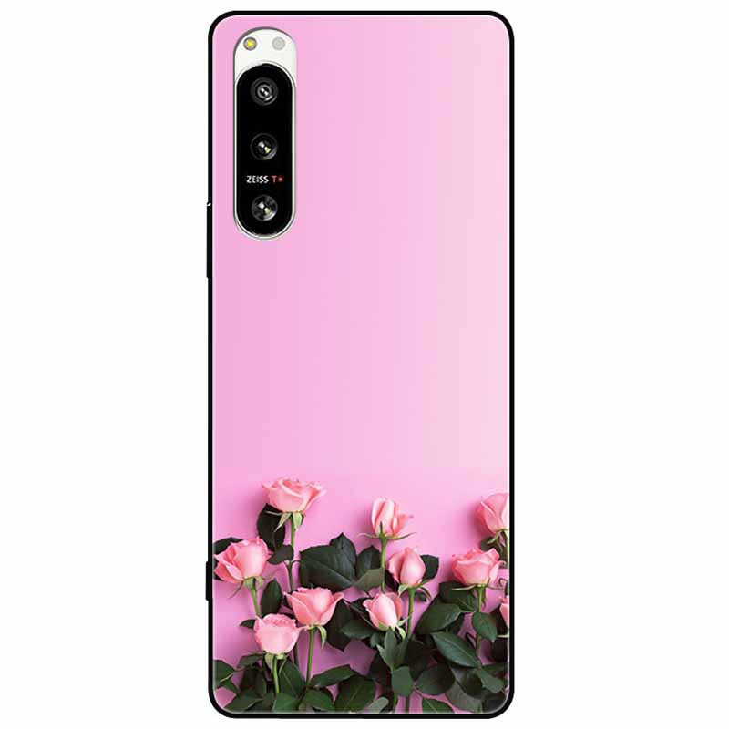 For Sony Xperia 5 IV / 1 IV Case 10IV Soft Silicone Flower Phone Back Cases For Sony Xperia 10 IV V Cover 5IV TPU Bumpers 10V