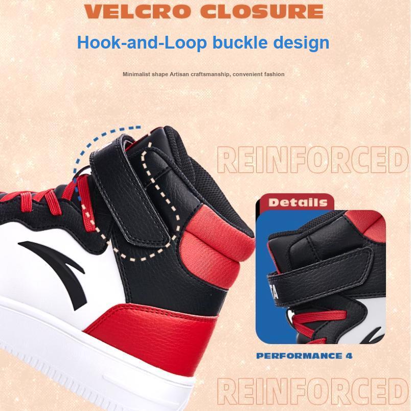 Anta Comfortable Versatile High-Top Kids Skate Shoes Kids Sneakers Black Red White A33038015J-3