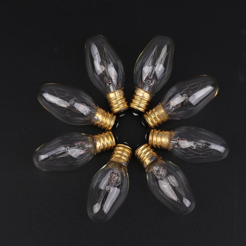 10 шт. E12 120 В 7 Вт Прозрачная лампа накаливания теплого желтого цвета для украшения, солевая вытяжка, лампа для холодильника