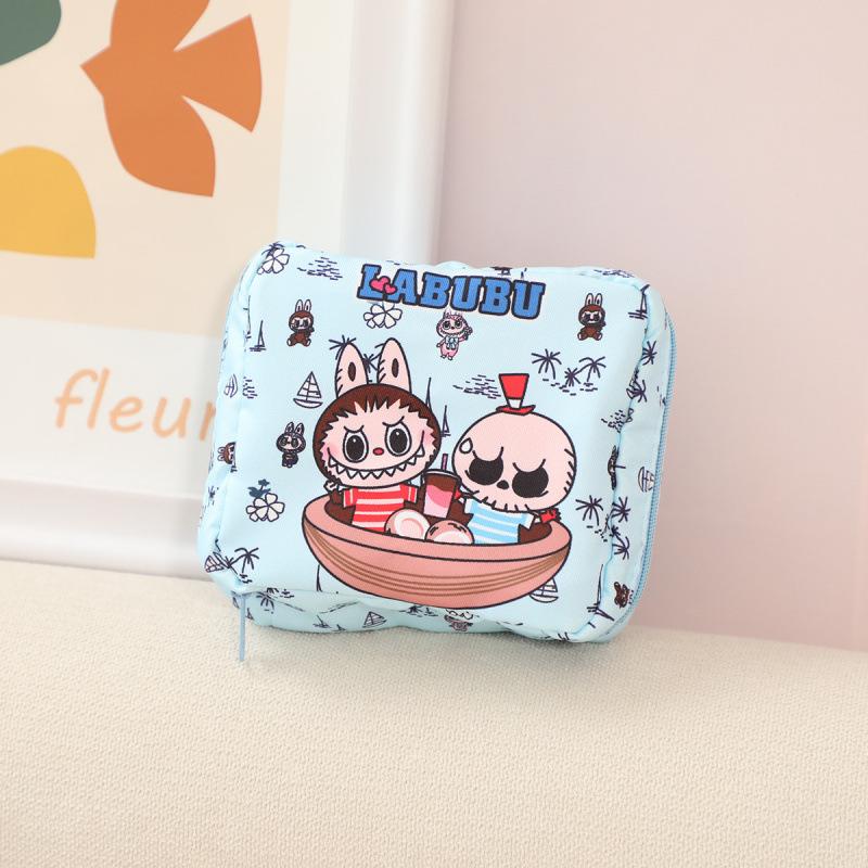 Cartoon Multi-color Canvas Women's Sanitary Napkin Storage Bag, Aunt Handkerchief Bag, Sanitary Cotton Storage Bag