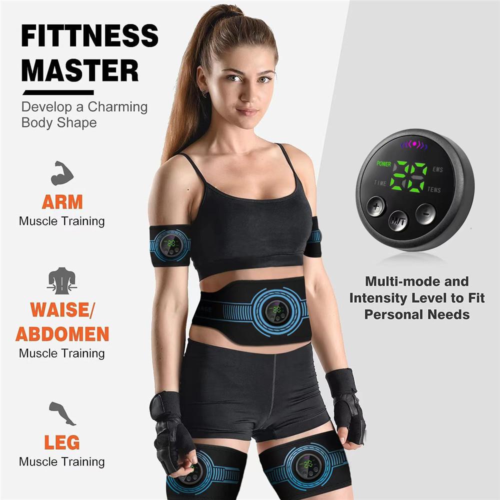 EMS Abdominal Fitness Suit Intelligent Massage Abdominal Belt Sticker Can Be Used with Water Spray Without Gel Pad USB Charging