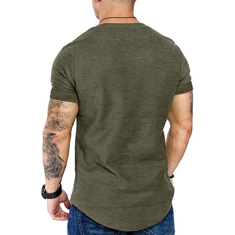 Men's Summer Solid Crew Neck Top Fashion Casual Short Sleeve T-Shirt