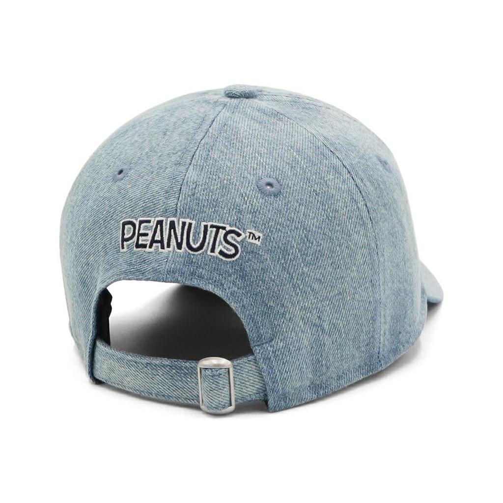 New Era Cap 9TWENTY Long Visor 14676952 NER36C0512 Washed Denim Blue Peanuts Snoopy PEANUTS Collaboration ONSPOTZ Exclusive Hat 920 Long Visor Long