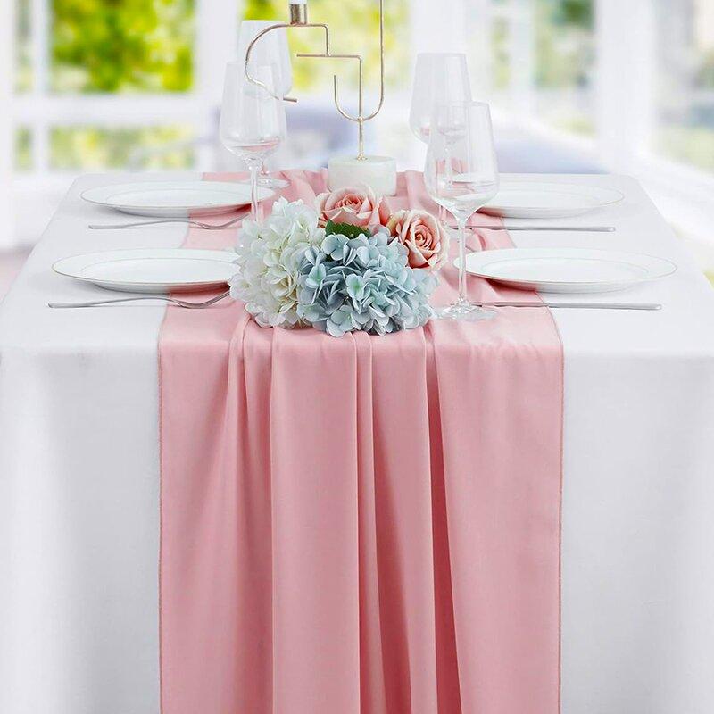Белая шифоновая дорожка для стола Свадебные украшения для вечеринки по случаю рождения ребенка День рождения Рождество День благодарения Хэллоуин Мероприятия Товары