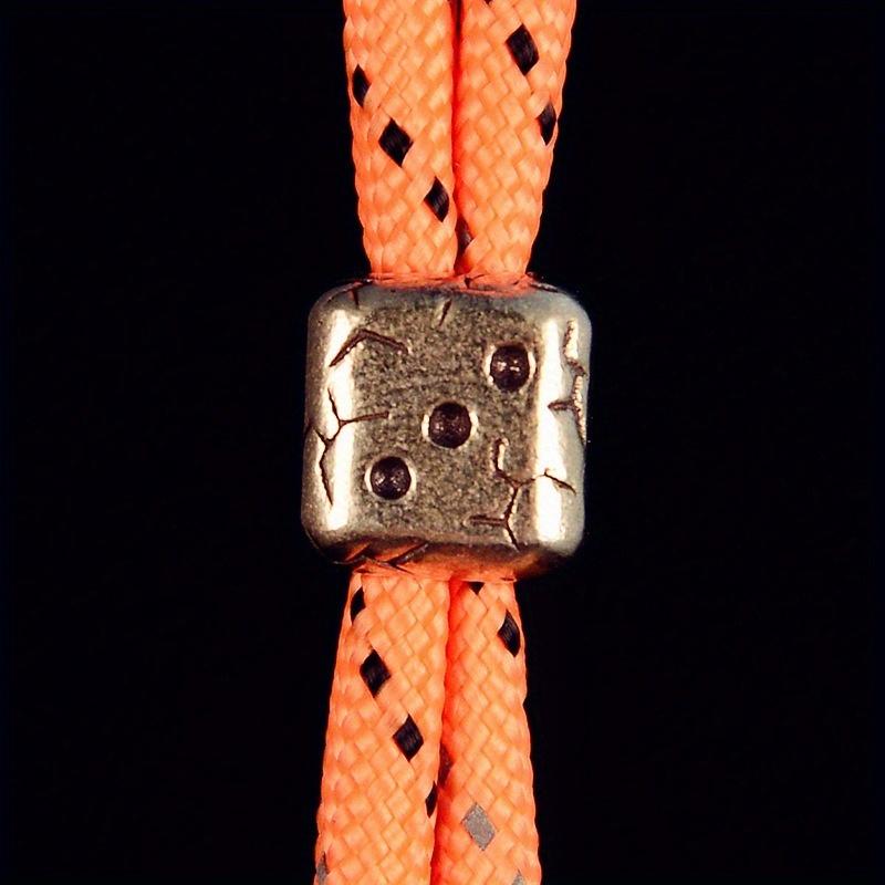 Retro Dice Brass Knife Beads EDC Outdoor DIY Bracelet Accessories Key Chain Woven Lanyard Pendants Flashlight Hangings