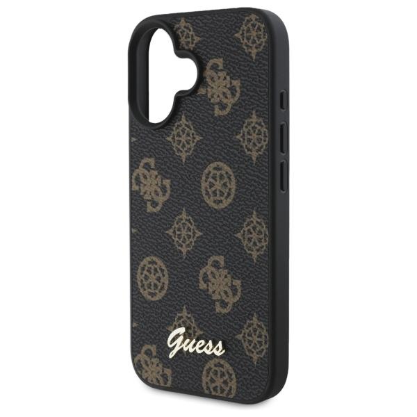 Etui do iPhone 16 Guess Peony Script MagSafe czarne