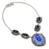 Purple Solar Quartz, Amethyst Gemstone 925 Sterling Silver Necklace 18"
