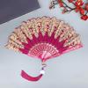 1 шт. Классический Подарочный Пластиковый Веер для Танцевальных Выступлений Складной Разноцветный Новый Китайский Стиль Древний Стиль Элегантная Резьба Фотография