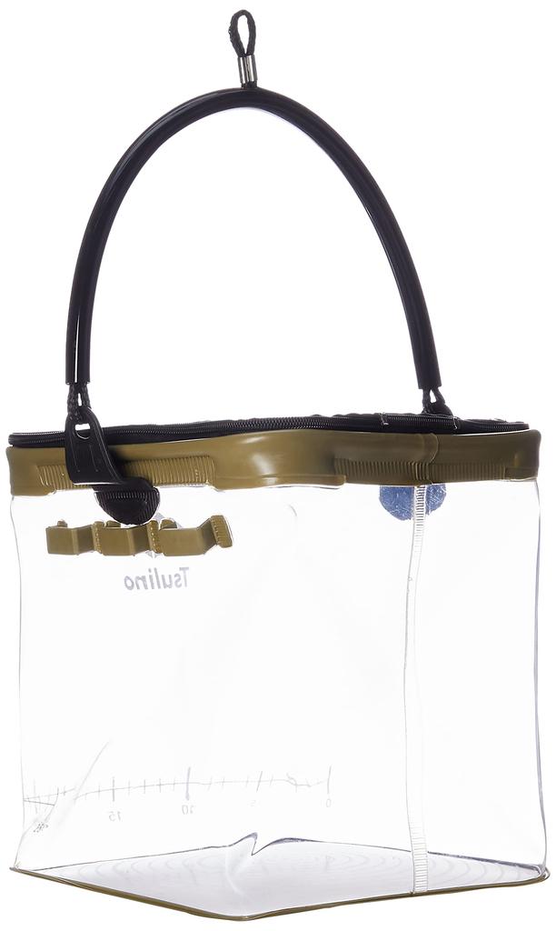 Tsurino Прозрачное ведро с памятью 24см Хаки